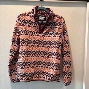 Lands End fleece with geometric design